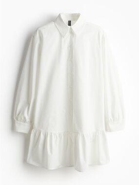 H&M White Mini Shirt Dress